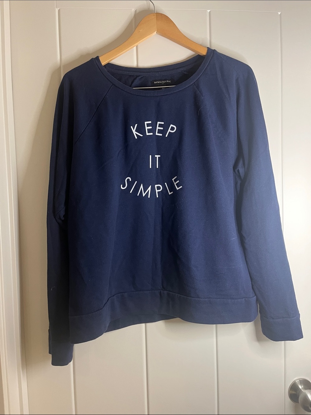 Banana Republic Navy 'Keep It Simple' Crewneck Sweatshirt - Women